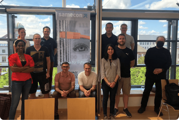 Mitarbeiter von samecon beim Teambuilding-Event.